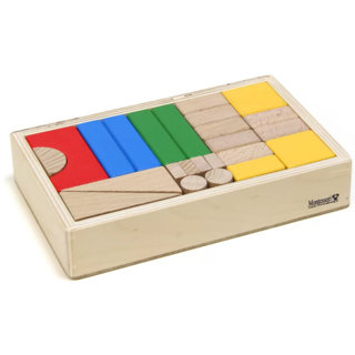 Конструктор деревянный - 30 деталей. Цветной